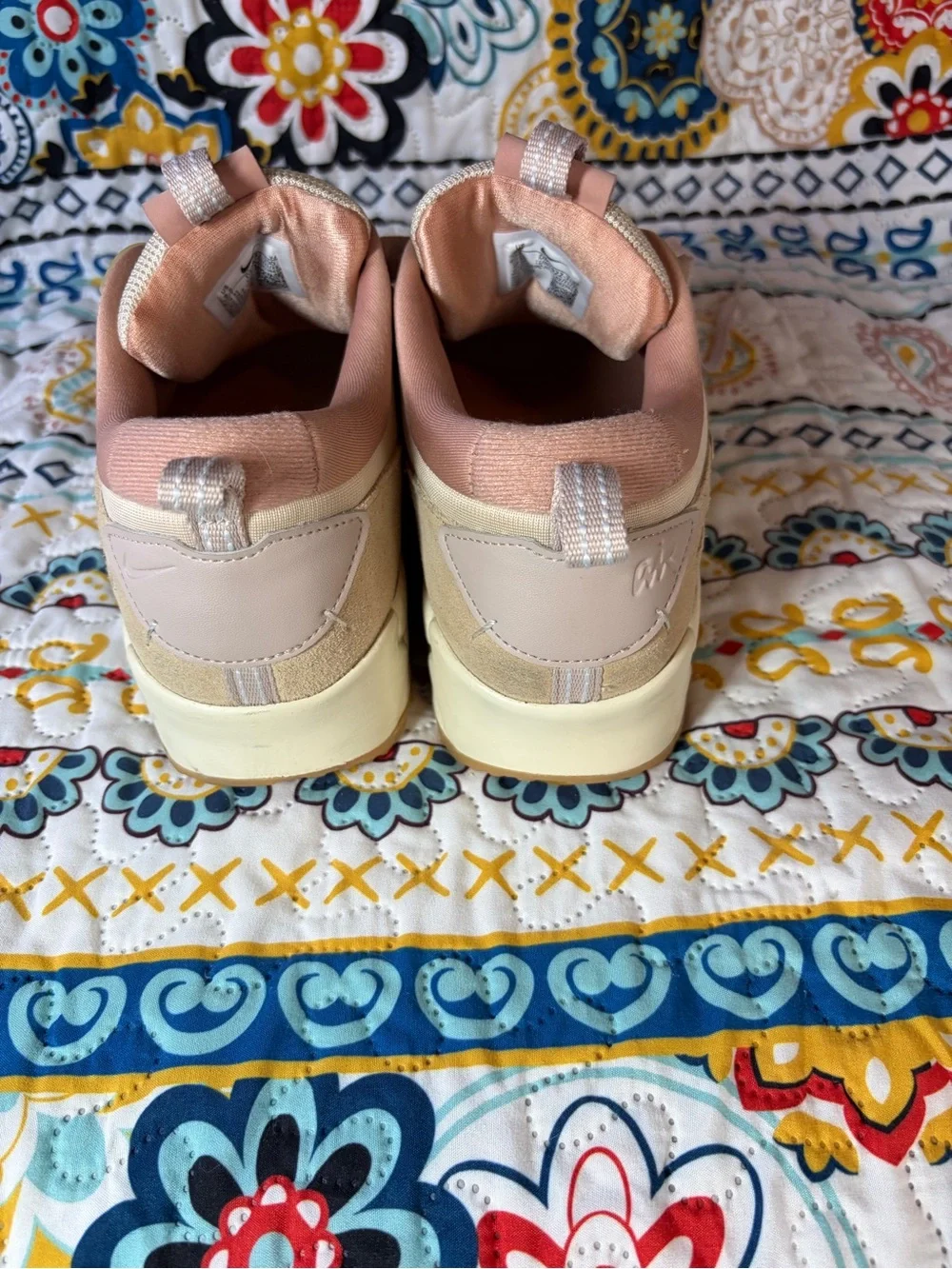 Nike Peach and Pink Lace-Up Sneakers
